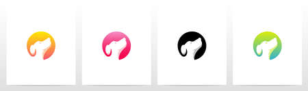 Dog On Letter Logo Design Oのイラスト素材