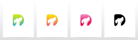 Dog On Letter Logo Design Dのイラスト素材