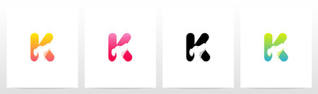 Dog On Letter Logo Design Kのイラスト素材