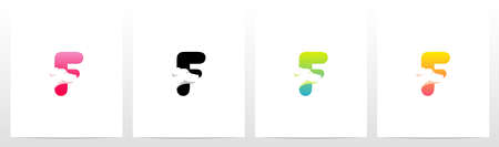 Dog On Letter Logo Design Fのイラスト素材
