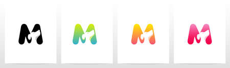 Dog On Letter Logo Design Mのイラスト素材