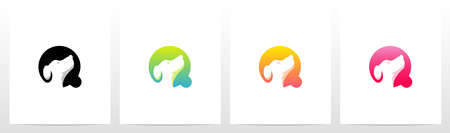 Dog On Letter Logo Design Qのイラスト素材