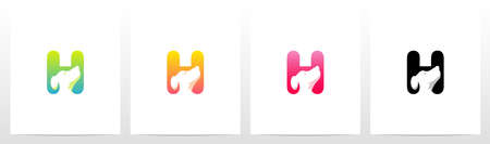 Dog On Letter Logo Design Hのイラスト素材