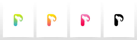 Dog On Letter Logo Design Pのイラスト素材