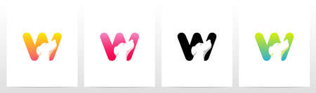 Dog On Letter Logo Design Wのイラスト素材