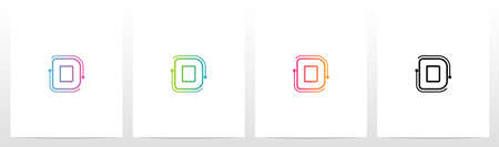 Dots With Lines On The Outside Of Letter Logo Dのイラスト素材