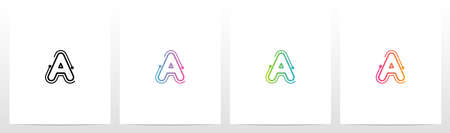 Dots With Lines On The Outside Of Letter Logo Aのイラスト素材
