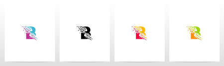 Eroded Particle On Letter Logo Design Bのイラスト素材