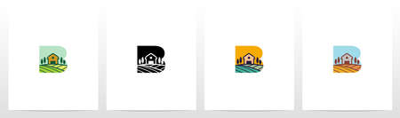 Farm On Letter Logo Design Bのイラスト素材