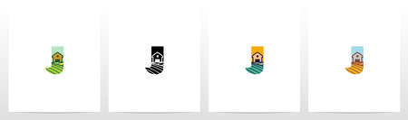 Farm On Letter Logo Design Jのイラスト素材