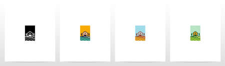 Farm On Letter Logo Design Iのイラスト素材