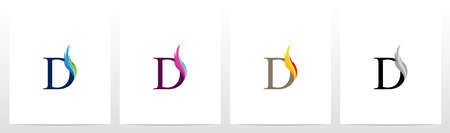 Feather On Letter Logo Design Dのイラスト素材