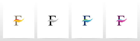 Feather On Letter Logo Design Fのイラスト素材