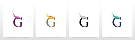 Feather On Letter Logo Design Gのイラスト素材