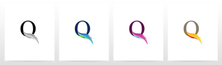 Feather On Letter Logo Design Qのイラスト素材