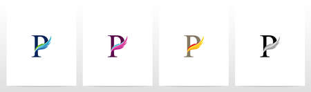 Feather On Letter Logo Design Pのイラスト素材