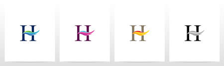 Feather On Letter Logo Design Hのイラスト素材