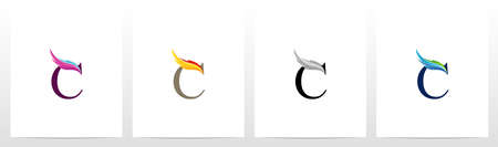 Feather On Letter Logo Design Cのイラスト素材