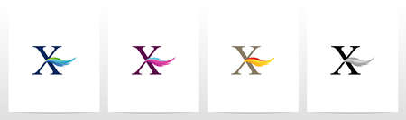 Feather On Letter Logo Design Xのイラスト素材