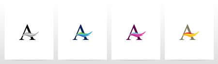 Feather On Letter Logo Design Aのイラスト素材