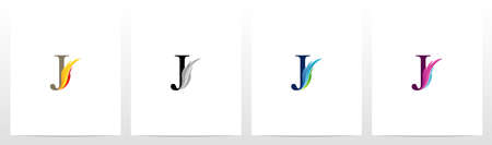 Feather On Letter Logo Design Jのイラスト素材