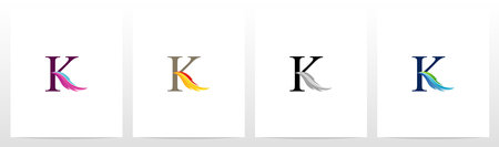 Feather On Letter Logo Design Kのイラスト素材