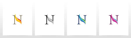 Feather On Letter Logo Design Nのイラスト素材