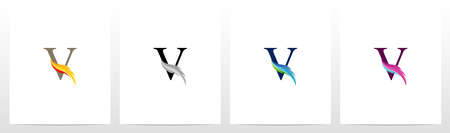 Feather On Letter Logo Design Vのイラスト素材