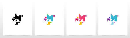 Finger On Button As A Letter Logo Design Mのイラスト素材