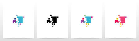 Finger On Button As A Letter Logo Design Jのイラスト素材