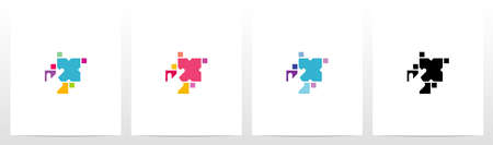 Finger On Button As A Letter Logo Design Xのイラスト素材