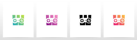 Game Controller On Letter Logo Design Wのイラスト素材
