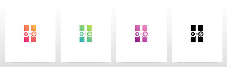 Game Controller On Letter Logo Design Hのイラスト素材