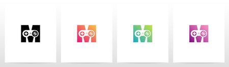 Game Controller On Letter Logo Design Mのイラスト素材