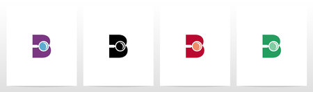 Magnifying Glass On Letter Logo Design Bのイラスト素材