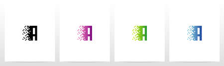 Pixel Eroded On Letter Logo Design Aのイラスト素材