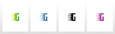 Pixel Eroded On Letter Logo Design Gのイラスト素材