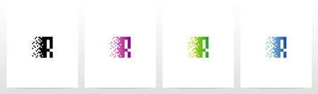 Pixel Eroded On Letter Logo Design Rのイラスト素材