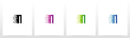 Pixel Eroded On Letter Logo Design Nのイラスト素材