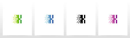Pixel Eroded On Letter Logo Design Xのイラスト素材