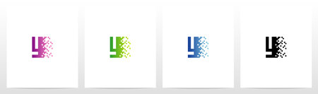 Pixel Eroded On Letter Logo Design Yのイラスト素材