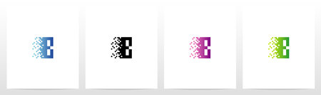 Pixel Eroded On Letter Logo Design Bのイラスト素材