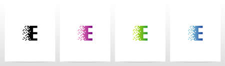 Pixel Eroded On Letter Logo Design Eのイラスト素材