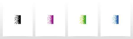 Pixel Eroded On Letter Logo Design Iのイラスト素材