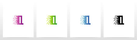Pixel Eroded On Letter Logo Design Qのイラスト素材