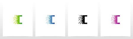 Pixel Eroded On Letter Logo Design Cのイラスト素材