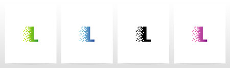 Pixel Eroded On Letter Logo Design Lのイラスト素材