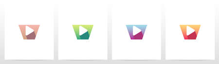 Play Button On Letter Logo Design Wのイラスト素材