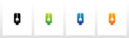 Power Plug On Letter Logo Design Qのイラスト素材