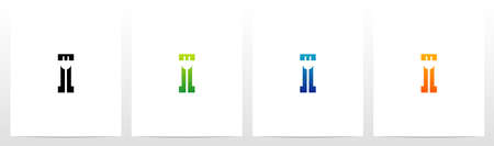 Power Plug On Letter Logo Design Iのイラスト素材